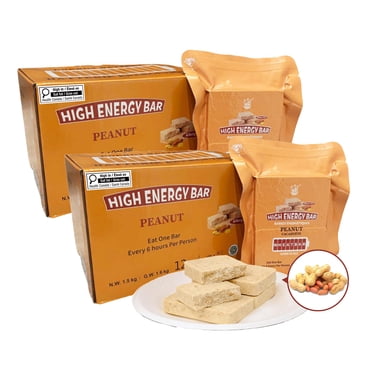 BDH Emergency Food Ration Peanut flavor Compressed Biscuits 2x6840Calorie | 2.88kg/2box*12bags 20-year shelf-life High Energy Bar Survival Food MRE Compact Packaging