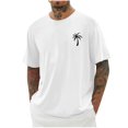 thumbnail image 1 of T-shirts pour Hommes Imprimés Palmier Graphiques T-Shirts Décontractés Été Plage Hawaïenne Manches Courtes Col Rond, 1 of 4