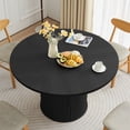 thumbnail image 4 of Wirrytor 47" Black Dining Room Table with Storage, Modern Round Table for 4, Kitchen table with 2-Layer Storage Shelves, Circle Dining Table, 4 of 9