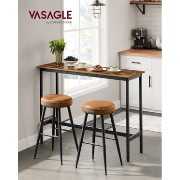 VASAGLE Table de Bar, Table de Bar Étroite et Longue, Table de Cuisine et de Salle à Manger, Table de Pub Haute, Cadre en Métal Robuste, Design Industriel, 15,7 x 47,2 x 35,4 Pieds'