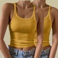 thumbnail image 2 of Timegard Camisoles 2 Pcs pour Femmes Col Rond Côtelé Sans Manches Ajusté Court Haut Décontracté Sortie Camis, 2 of 6