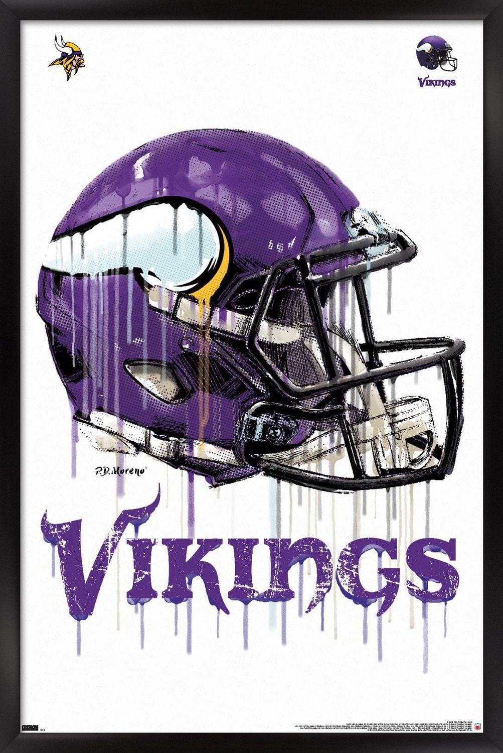NFL Minnesota Vikings - Drip Helmet 20 Wall Poster