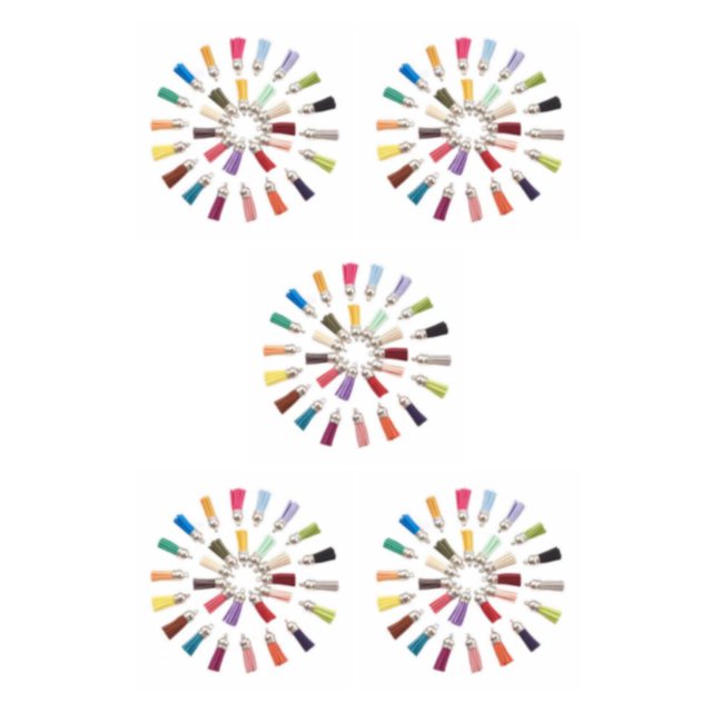 Ruiboury 100pack/lot Stand Out Unique Tassel DIY Tassel Accessory For Keychain Gifts AssortedColor-Silver 5Set
