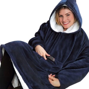 Oversized Hoodies Blanket Sweatshirt Huggle Hoodie Comfy The Sweater Wome (Blue)