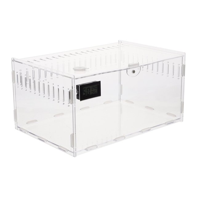 EIMELI Reptile Feeding Box Plastic Containers Animal Snake Cage Hermit Crab Shells Gecko Tank
