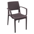thumbnail image 1 of Compamia Capri Chaise de Salle à Manger de Patio en Résine avec Accoudoirs Brun, 1 of 11