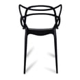 thumbnail image 5 of Master Style Plastic Chair Modern Mid Century, Indoor Outdoor Chair Patio Chair Kitchen Chair 18 Inch Seat Height Restaurant Chair Plastic Stackable Chair Side Bar Chair in White Set 4, 5 of 5