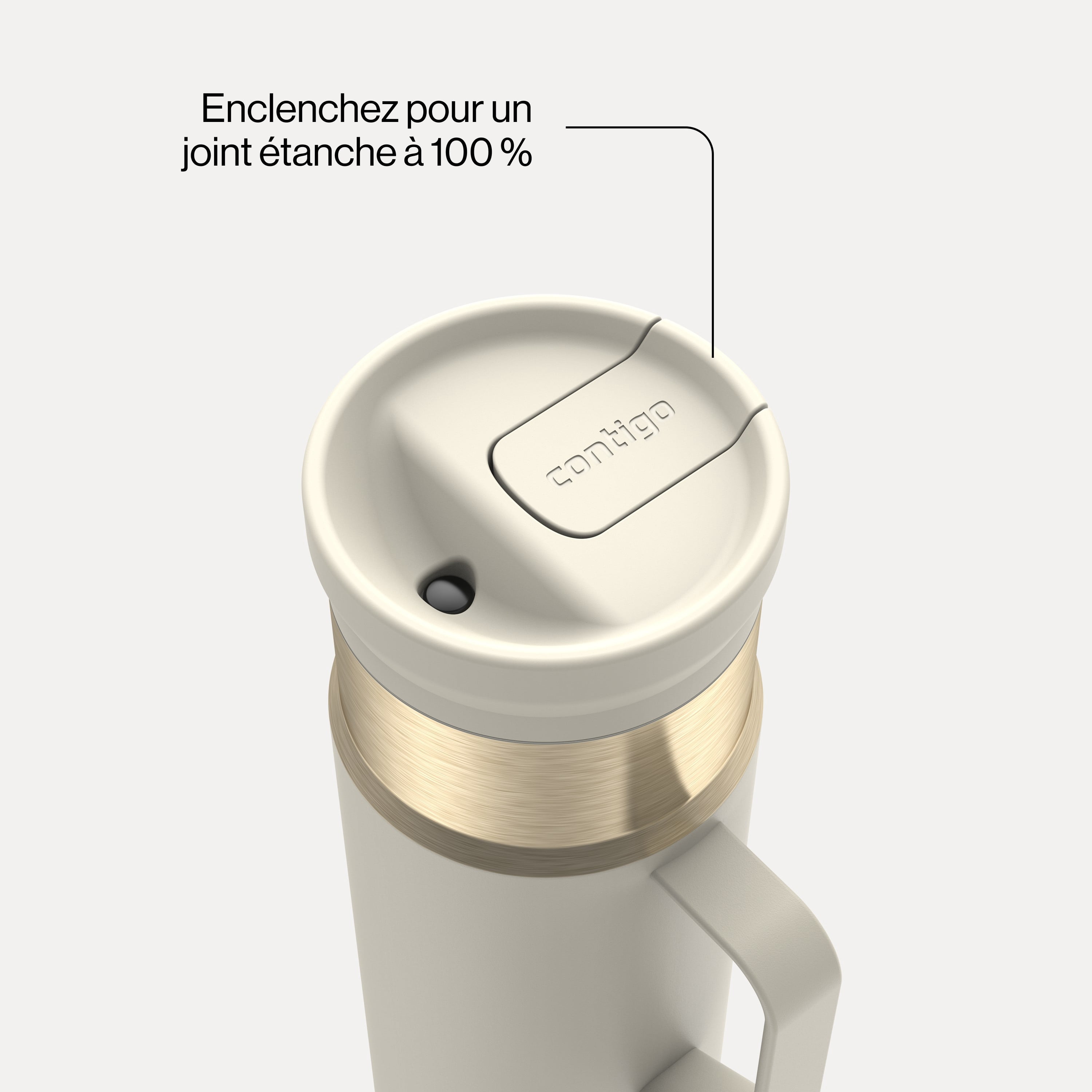 Bouteille d’eau isolée en acier inoxydable Contigo SnapSeal avec poignée latérale, 591 ml (20 oz) – antifuite, sans BPA, sans plomb, lavable au lave-vaisselle