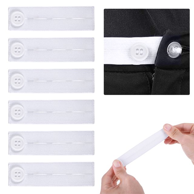 Wweixi 6 Pieces Maternity Pant Extender Buckle Bands Elastic Adjustable Trouser Support Belt Waistband Expander Extension Component