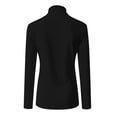 thumbnail image 5 of Mefallenssiah Mode Femmes Col Roulé Uni Manches Longues Tricot T-Shirt Ajusté Blouse Hauts Noir m, 5 of 5