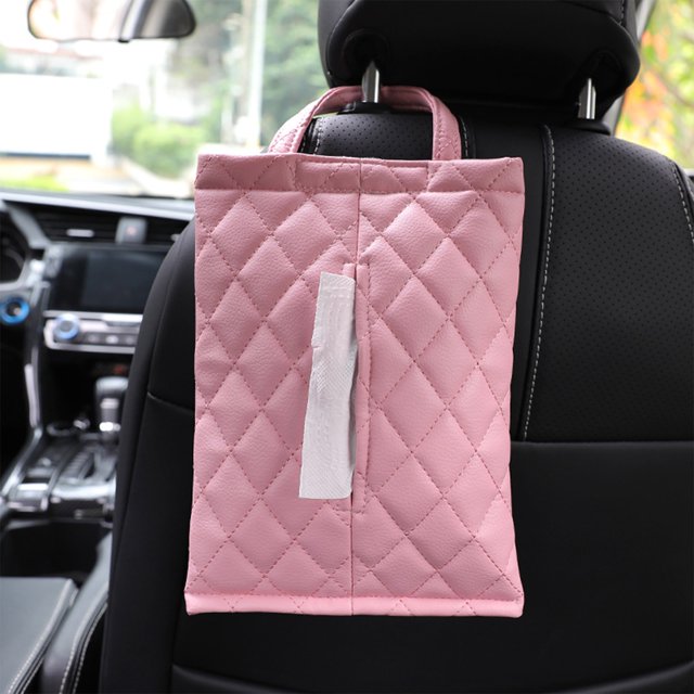Save Big! Diamond Leather Car Tissue Box, Seat Back Hanging Tissue Holder, Car Interior Two-Use DIY Tissue Box, Stylish Paper Organizer for Car and Home