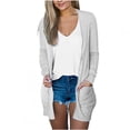 thumbnail image 2 of AherBiu Womens Lightweight Cardigans Longer Length Casual Jacket Crochet Open-Front Sweater Cardigan with Pockets, 2 of 6