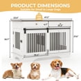 thumbnail image 2 of BeesClover Large Dog Furniture Crate, 47 Inch Furniture Style Dog Crate with Removable Divier for Large/Medium/Small Dogs，White, 2 of 7