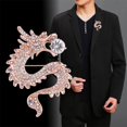 thumbnail image 3 of Hommes Rétro Style Dragon Broche Corsage Parti Badge Bijoux pour Hommes Bijoux Or + Blanc, 3 of 9