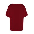 thumbnail image 4 of Women's Button V-Neck T Shirt Short Sleeve Loose Casual Blouse Basic Tee Tops, 4 of 4