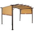 thumbnail image 1 of Sunnydaze 9' x 12' Metal Arched Pergola with Retractable Canopy Tan, 1 of 8
