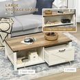 thumbnail image 4 of HOMCOM Table Basse Style Ferme avec Tiroir et Tablette de Rangement pour Salon, 4 of 10