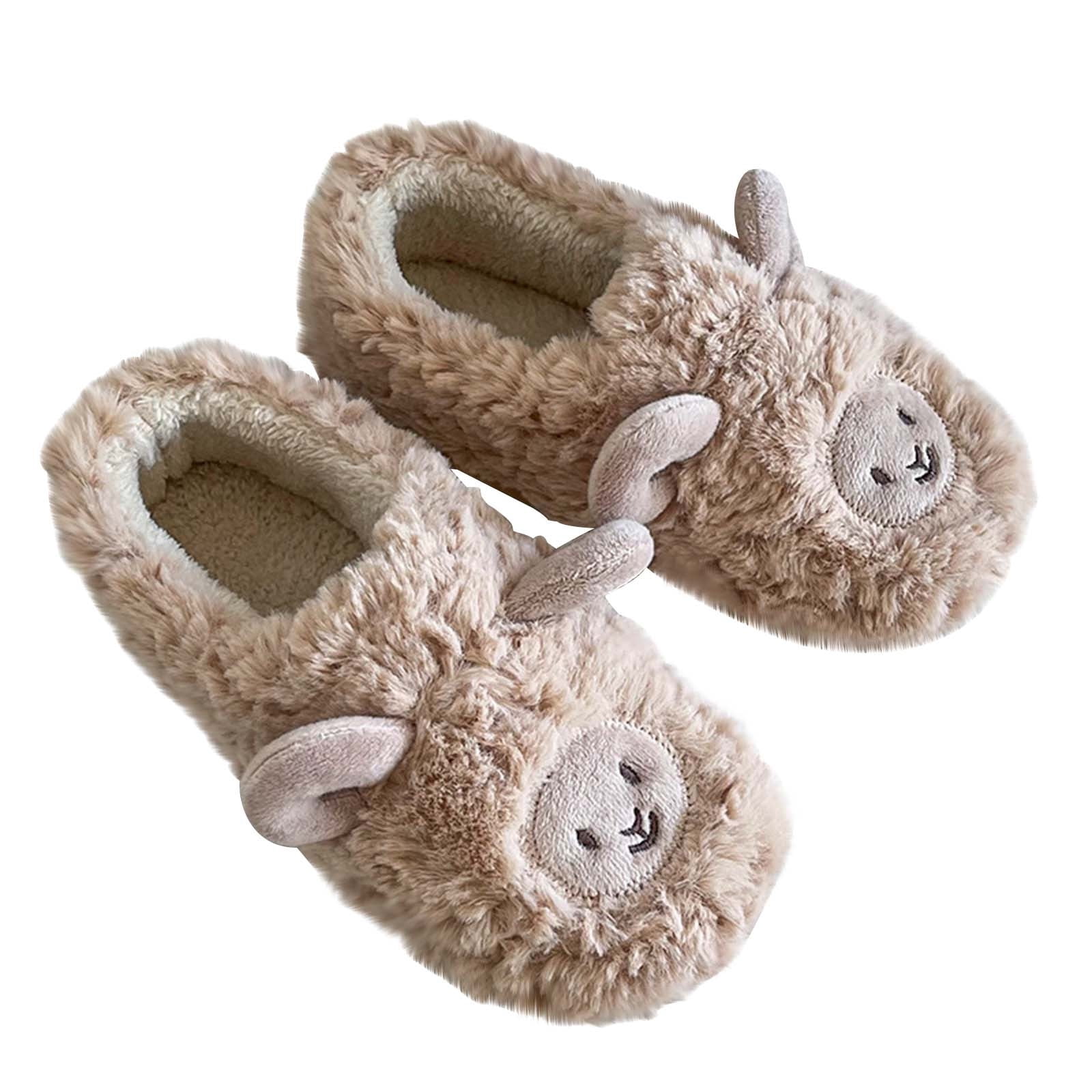 RKSTN Womens Slippers Mens Mules Plush Warm Slippers, Lamb Home Shoes ...