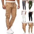 thumbnail image 1 of Maoww Cotton Men Trousers Solid Color Replacement Stylish Washable Easy Matching Middle Waist Home Long Pant Clothes Green XL, 1 of 9