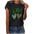 thumbnail image 1 of QIPOPIQ T-Shirts à Manches Courtes pour Femmes à Col Ras du Cou T-Shirts de la Saint-Patrick T-Shirt Trèfle pour Dames T-Shirt Vert T-Shirts de la Saint-Patrick T-Shirts Léopard Cœur T-Shirts Amples pour les Fêtes T-Shirts Graphiques Offres, 1 of 4