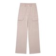thumbnail image 1 of Timegard Pants for Women Straight Leg Solid Color Cargo Pants Lounge Pants with Pockets Fall Outdoor, 1 of 5