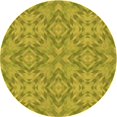 thumbnail image 1 of Ahgly Tapis Rond Lavable en Machine Intérieur Transitionnel Jaune Foncé Vert, 5 Pieds Rond, 1 of 7