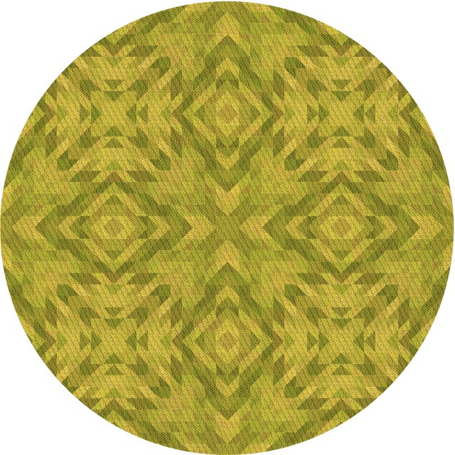 Ahgly Tapis Rond Lavable en Machine Intérieur Transitionnel Jaune Foncé Vert, 5 Pieds Rond