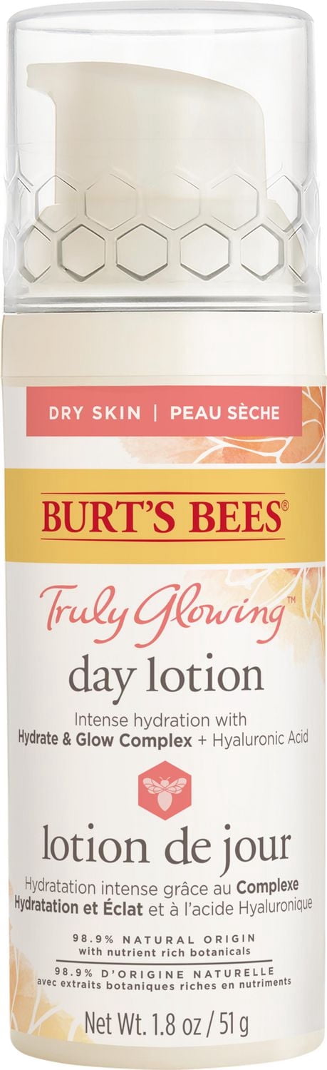 Burt’s Bees® Truly Glowing™ Hydrating Daily Face Lotion, Face Moisturizer for Dry Skin with Hyaluronic Acid, Developed with Dermatologists,