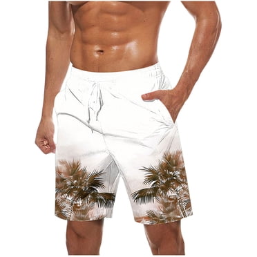 LMKIHUSA Men's Comfortable Beach Shorts Swim Trunks Board Shorts Summer Shorts Drawstring Elastic Waist Shorts Quick Dry Hawaii Style Shorts with Pockets Blue,M