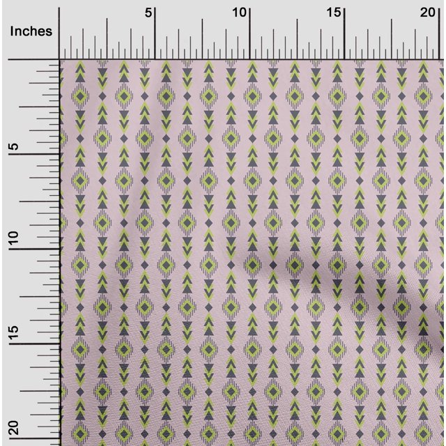 oneOone Cotton Silk Fabric Diamond & Triangle Geometric Fabric Prints By Yard 42 Inch Wide