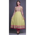 thumbnail image 2 of Bimba Robe Anarkali Beige à Fleurs pour Femmes, Kurti Imprimée Ethnique Indienne, Longue Kurta, Robe de Soirée, Très Grand, 2 of 6