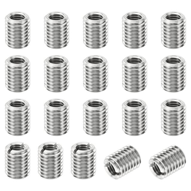 Unique Bargains Adaptateurs Filetage Manchon Réducteur Écrou 20pcs M12x1.75 Mâle à M8x1.25 Femelle Réparation Insert Écrou 15mm