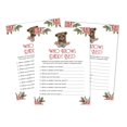 thumbnail image 1 of Inkdotpot Bear Jungle Animals Who Knows Daddy BestBaby Shower GameCards FunActivity Cards Set Of 50Party Theme, 1 of 5