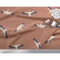 thumbnail image 2 of Soimoi Brown Poly Georgette Fabric Flying Stork Bird Decor Fabric Printed Yard 42 Inch Wide, 2 of 5