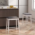 thumbnail image 4 of Costway 2 PCS 24" Counter Height Bar Stools Backless Bar Stools with Faux Leather Cover White&Gray, 4 of 8