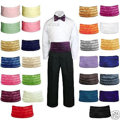 27 Couleurs Nœud Papillon en Satin Cummerbund pour Bébé Tout-Petit Enfant Garçon Complet Formel Smoking