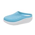 thumbnail image 1 of Platform Sandals Women Slide Closed Toe Fabric Mesh Breathable Walking Shoes Light Blue, 1 of 9