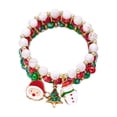 thumbnail image 2 of HOARBOEG Three Piece Christmas Tree Old Man Snowman Beaded Bracelet For Women, 2 of 6