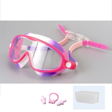 Swim Goggles HD Large Frame | Anti-Fog Waterproof Swimming Glasses | Silicone Gasket Comfortable Fit | Wide Clear Vision Lenses | Adjustable Strap | Includes Nose Clip & Earplugs