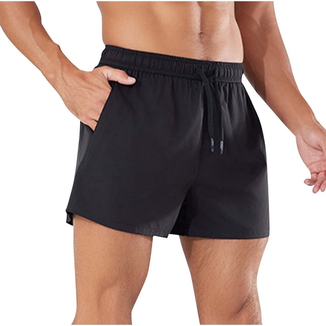 ohmzyzo Men's Linerless Workout Shorts Lightweight Quick Dry for Running Sports Athletic Gym with Pockets