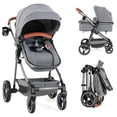thumbnail image 1 of INFANS 2 in 1 High Landscape Convertible Baby Stroller, Newborn Reversible Bassinet Pram, Foldable Pushchair with Adjustable Canopy, Aluminum Structure, 5-Point Harness for Infant & Toddler, 1 of 9