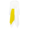 thumbnail image 2 of RUNQHUI Women's Metallic Gold Color Block Liturgical Praise Dance Dresses Church Robe Worship Skirt Yellow XXL, 2 of 7