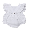 thumbnail image 3 of Baby Girl Ruffle Solid Color Romper Jumpsuit Outfit Sunsuit, 3 of 5
