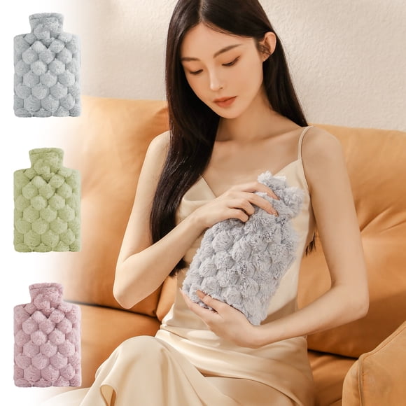 Wzzjkit Hot Water Bag with Cover 1L, Both Hot and Cold Use, Hot Water Bag for Pain Relief, /Men/Christmas/Outdoor/Camping/Golf Heating Bag