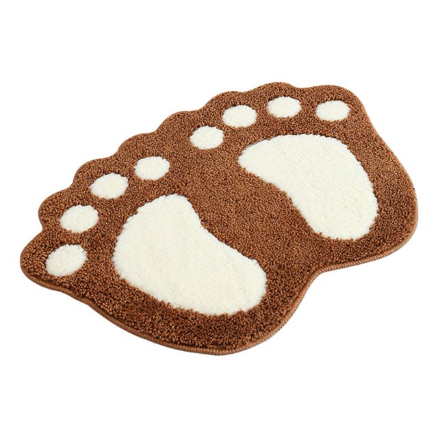 Promotion Clearance!Bathroom Rugs And Mats Sets Luxury Footprints Shower Shaggy Floors Extra Thick Super Soft Absorbent Perfect Absorbant Plush Mach Brown 40x60CM