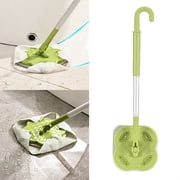 EGNMCR Washcloth Mop Disposable Wet Wipes The Floor Lazy Hand Mini Small Mop Handle Clip Hook Shaped Handle Without Cleaning Cloth Plastic No wash mop