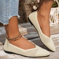 thumbnail image 4 of Womens Mesh Pointy Toe Dressy Shoes Breathable Spring Fall Slip on Low Heels Walking Flat Office Work Loafers, 4 of 6