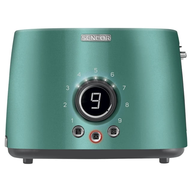 Sencor STS-6051GR 2-Slice Premium Metallic Toaster with Digital Button and Toaster Rack (Green)