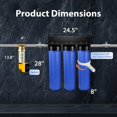 thumbnail image 3 of iSpring Système de Filtration d'Eau pour Toute la Maison avec Rinçage Automatique, Essorage vers le Bas, Filtre à Sédiments, Polyphosphate Anti-Tartre, GAC+KDF et Filtre à Blocs de Carbone, Détartrant et Filtre, WGB32B-KDS+WSP50ARB, 3 of 6