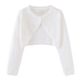 thumbnail image 1 of zbxnLI Toddler Girls Bolero Cardigans Lightweight Long Sleeve Knit Open Front Cropped Cardigan Sweaters, 1 of 6